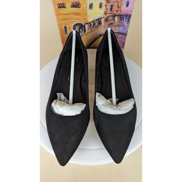 Bella Vita Vivien Ballet Flats Womens 5.5 M Black Suede Pointed Toe Shoes NWB - Picture 2 of 11